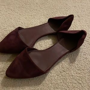 Cute wine suede flats